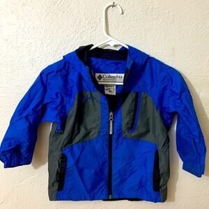 Columbia blue/black windbreaker boys 4-5.
